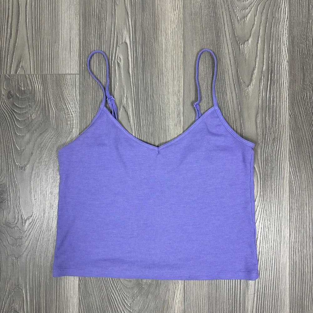 aerie Real Soft Purple Ribbed Cami Tank Top - SIZE M Casual Summer